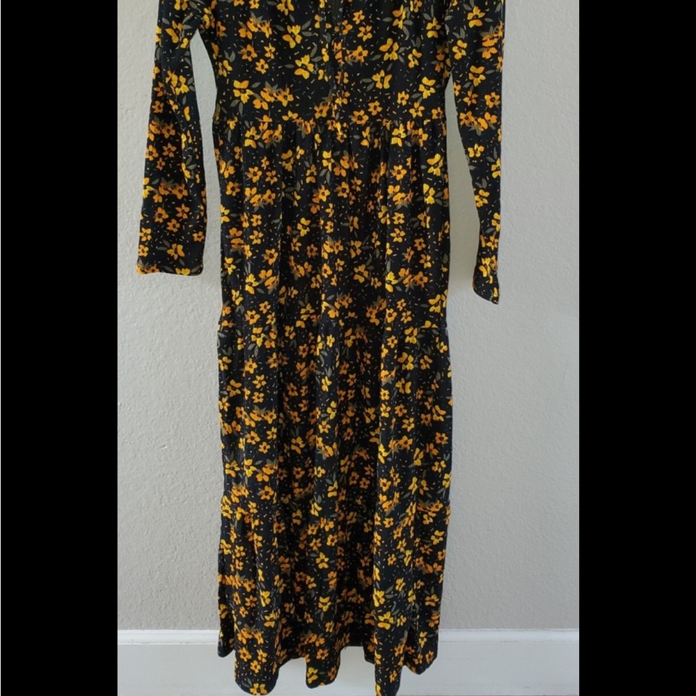 Free People Black Floral Long Sleeve Dress - Picture 5 of 12